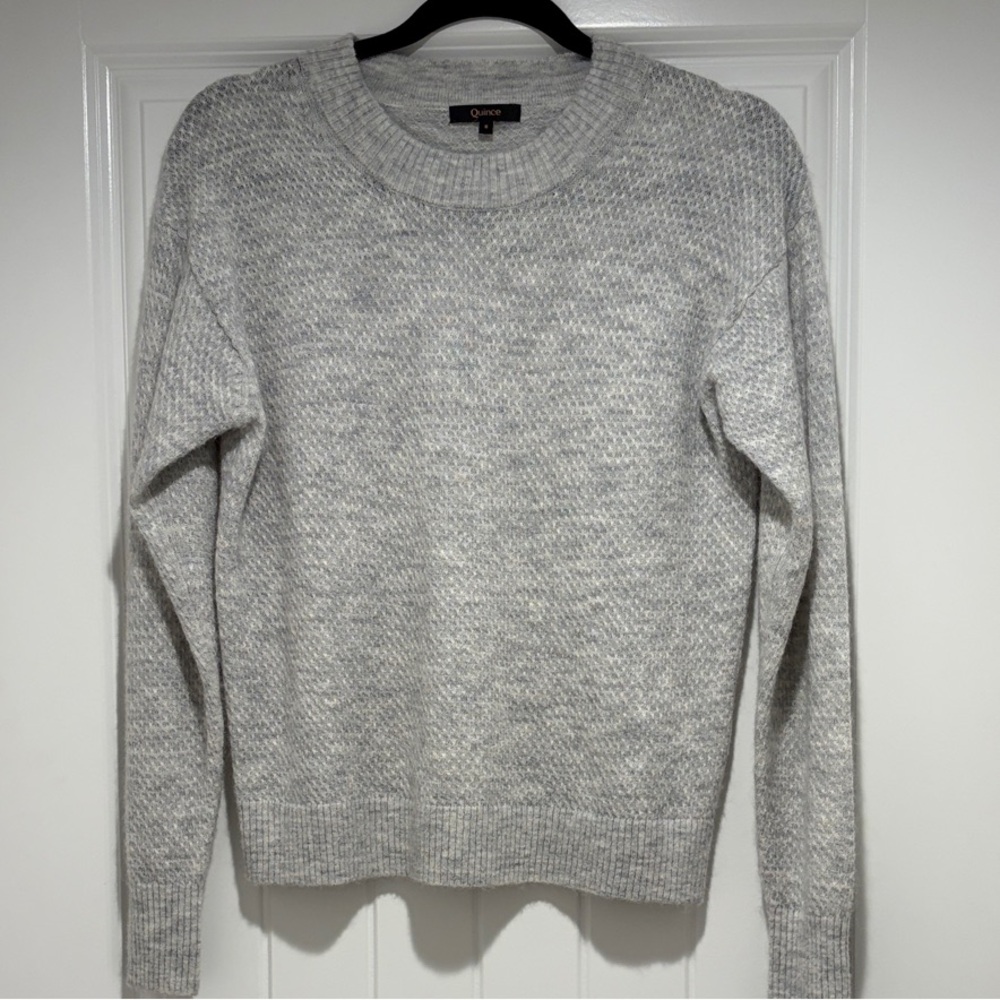 Quince Light Gray Crewneck Sweater